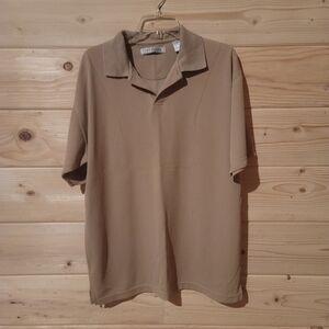 Vintage Men's Imprints Polo Tan Shirt Size M 23x29